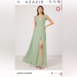 Azazie sage green Claudine dress